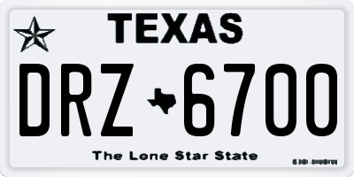 TX license plate DRZ6700