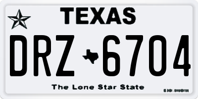 TX license plate DRZ6704