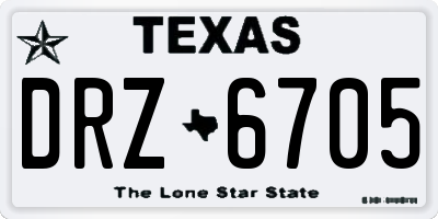 TX license plate DRZ6705