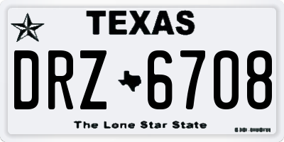 TX license plate DRZ6708
