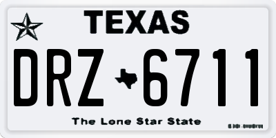 TX license plate DRZ6711