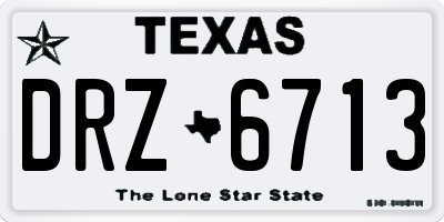 TX license plate DRZ6713