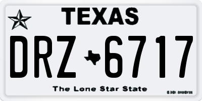 TX license plate DRZ6717
