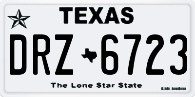 TX license plate DRZ6723
