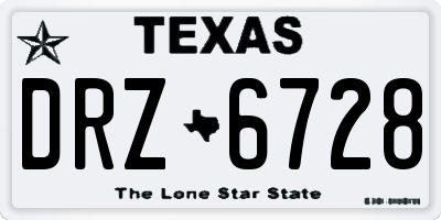 TX license plate DRZ6728