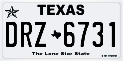 TX license plate DRZ6731