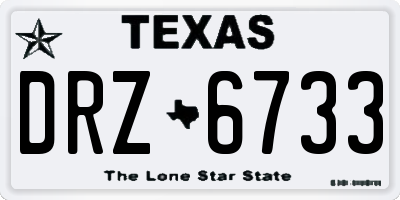 TX license plate DRZ6733