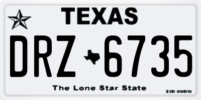 TX license plate DRZ6735