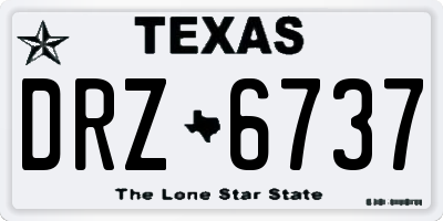 TX license plate DRZ6737