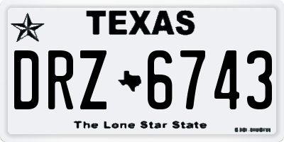 TX license plate DRZ6743