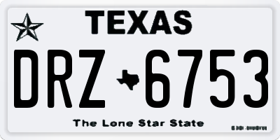 TX license plate DRZ6753