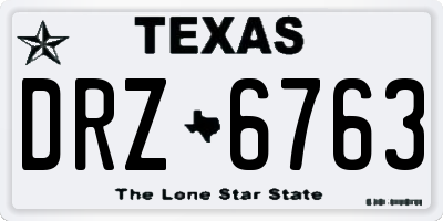 TX license plate DRZ6763