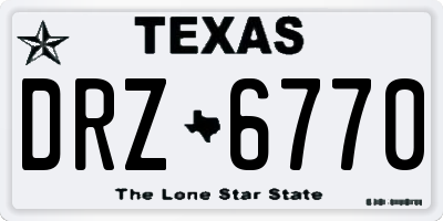 TX license plate DRZ6770