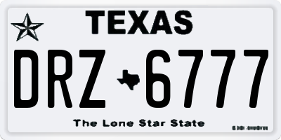 TX license plate DRZ6777