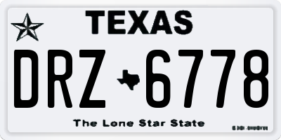 TX license plate DRZ6778