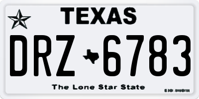 TX license plate DRZ6783