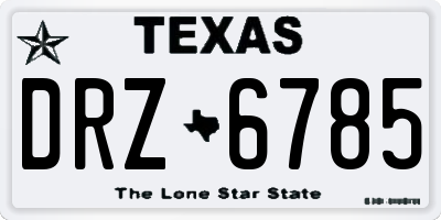 TX license plate DRZ6785