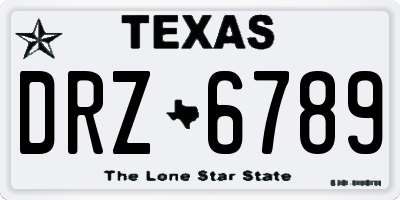 TX license plate DRZ6789