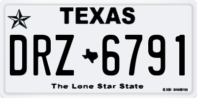 TX license plate DRZ6791