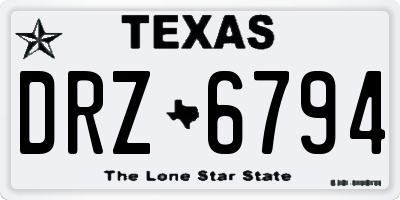 TX license plate DRZ6794