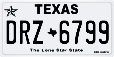 TX license plate DRZ6799