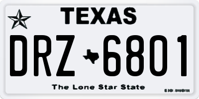 TX license plate DRZ6801