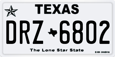TX license plate DRZ6802