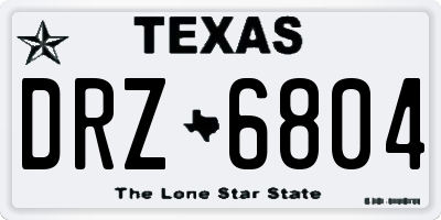 TX license plate DRZ6804