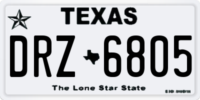TX license plate DRZ6805