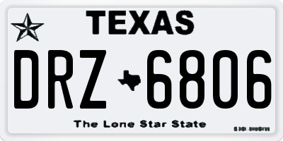 TX license plate DRZ6806