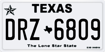 TX license plate DRZ6809