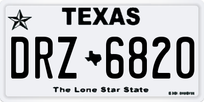 TX license plate DRZ6820