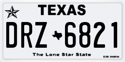 TX license plate DRZ6821