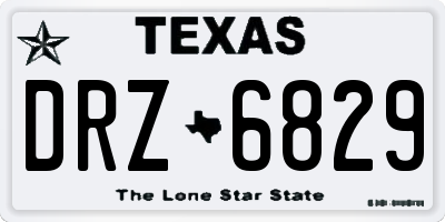 TX license plate DRZ6829