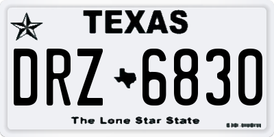 TX license plate DRZ6830