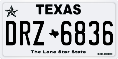 TX license plate DRZ6836