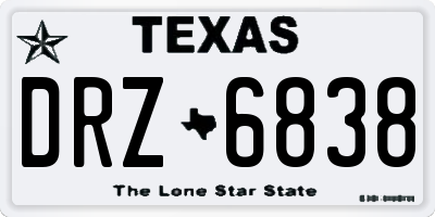 TX license plate DRZ6838