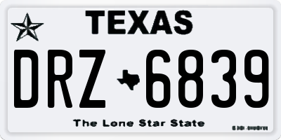 TX license plate DRZ6839