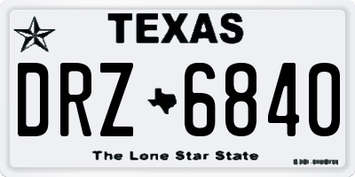 TX license plate DRZ6840