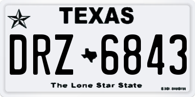 TX license plate DRZ6843