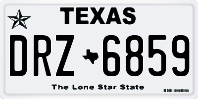 TX license plate DRZ6859