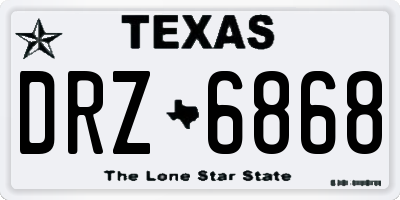 TX license plate DRZ6868
