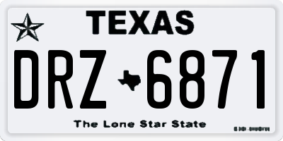 TX license plate DRZ6871