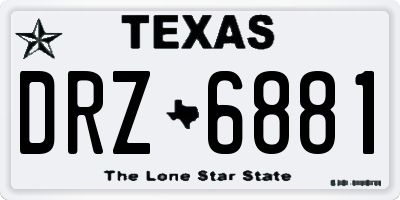 TX license plate DRZ6881