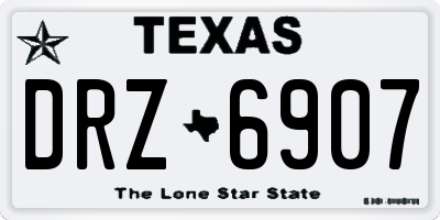 TX license plate DRZ6907