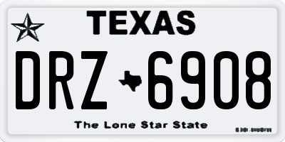 TX license plate DRZ6908