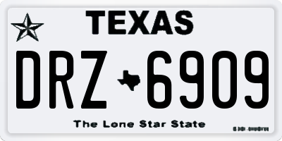 TX license plate DRZ6909