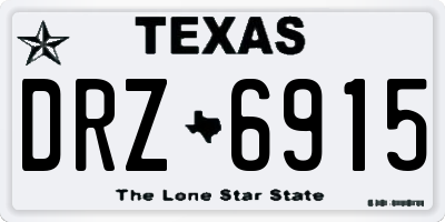 TX license plate DRZ6915