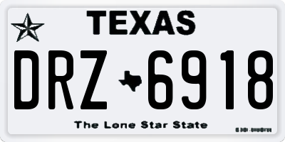 TX license plate DRZ6918