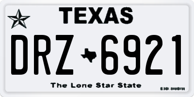 TX license plate DRZ6921